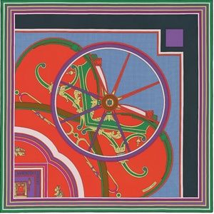 HERMES NWT AUTHENTIC SILK SCARF WASHINGTON'S CARRIAGE DETAIL 90 X 90CM